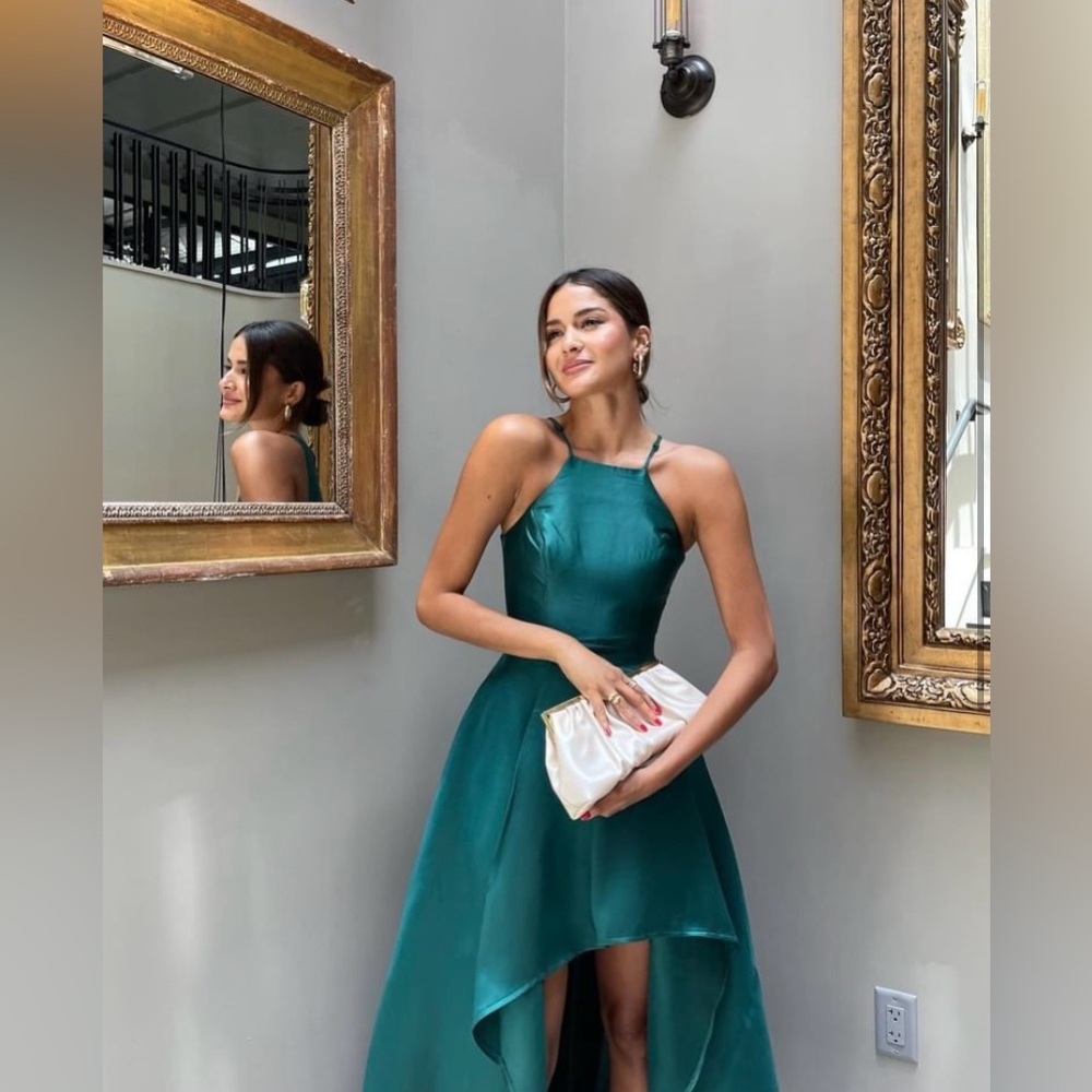 Lulus Broadway Show Emerald Green High Low Formal Maxi Dress BNWT - Picture 8 of 10